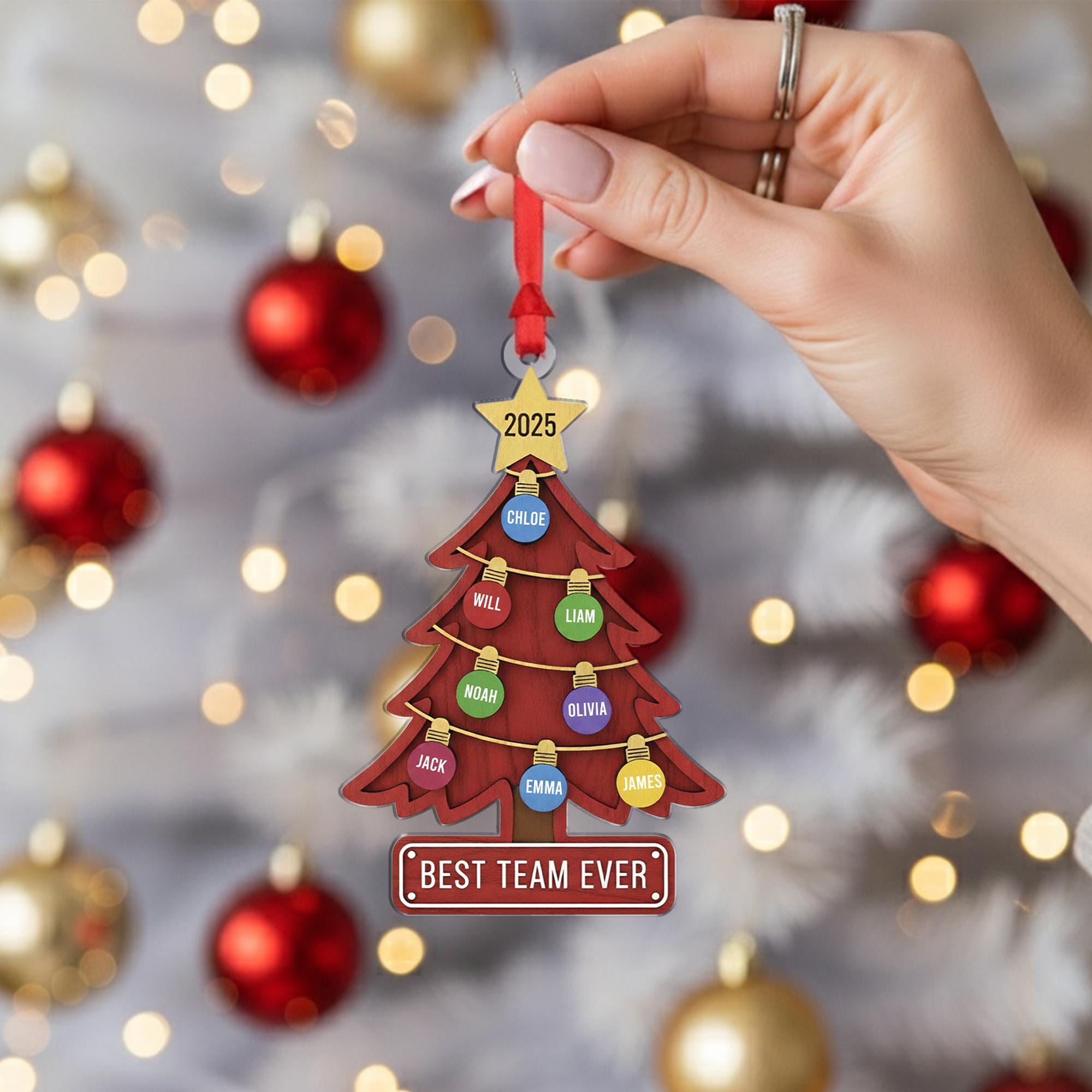 Personalized Christmas Tree Ornament 2025 - Employee Team Keepsake image 3