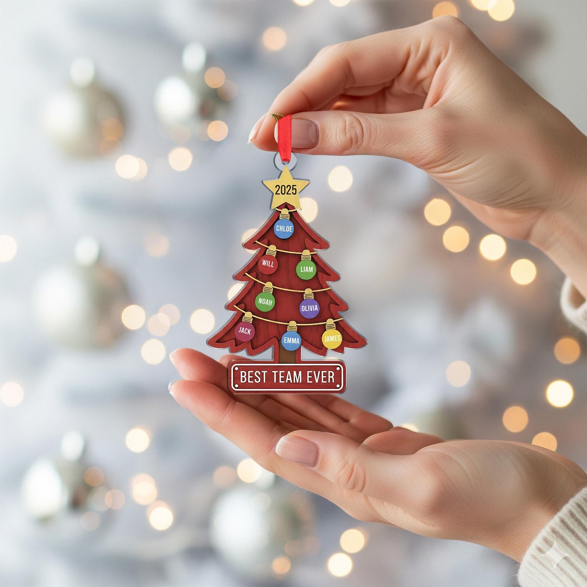 Personalized Christmas Tree Ornament 2025 - Employee Team Keepsake image 5