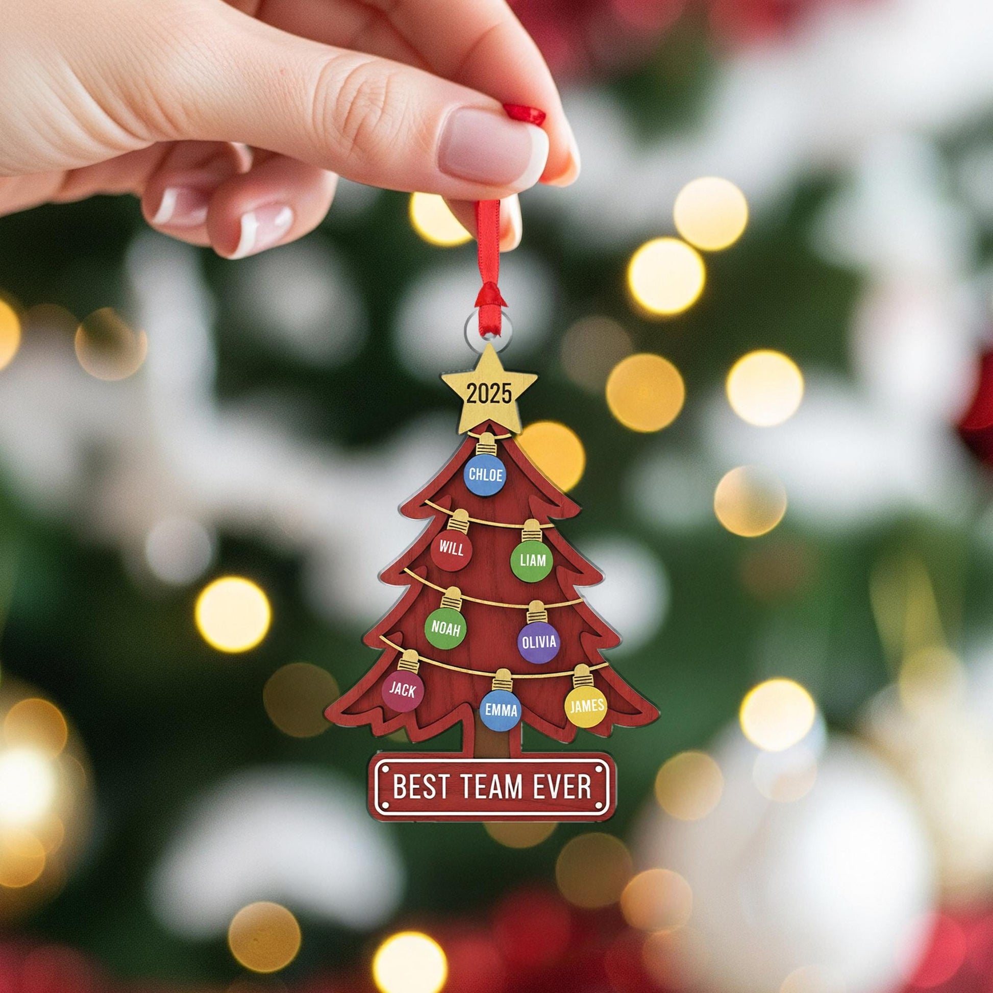 Personalized Christmas Tree Ornament 2025 - Employee Team Keepsake image 4