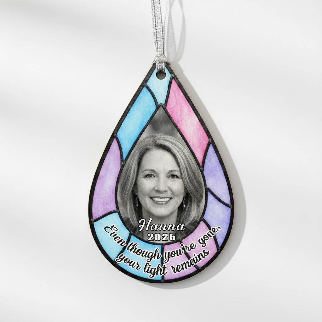 Personalized Photo Memorial Ornament, Acrylic Sympathy Gift image 6