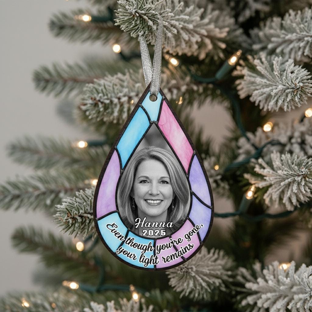 Personalized Photo Memorial Ornament, Acrylic Sympathy Gift image 3