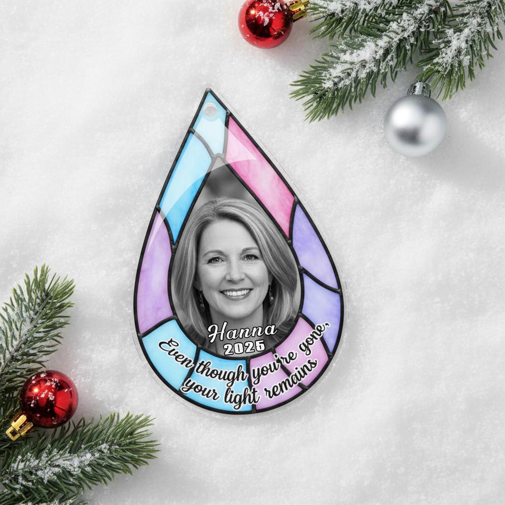 Personalized Photo Memorial Ornament, Acrylic Sympathy Gift image 5