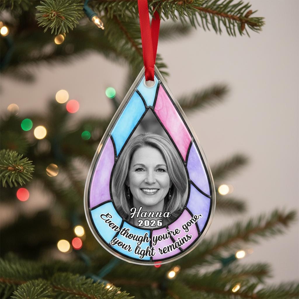 Personalized Photo Memorial Ornament, Acrylic Sympathy Gift image 4
