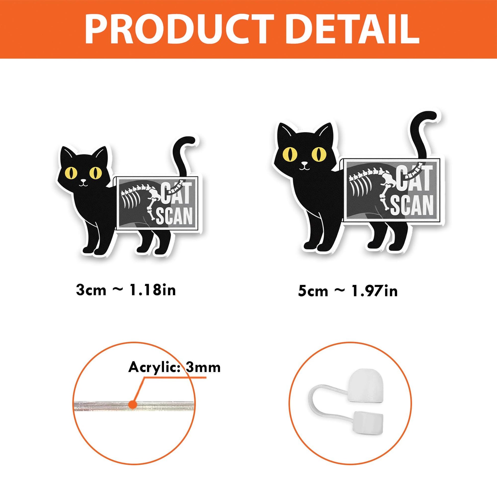 Black Cat Scan Acrylic Straw Topper: Funny Drink Decoration image 7