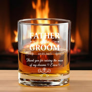 Father of the Groom Whiskey Glass - Custom Wedding Date image 1