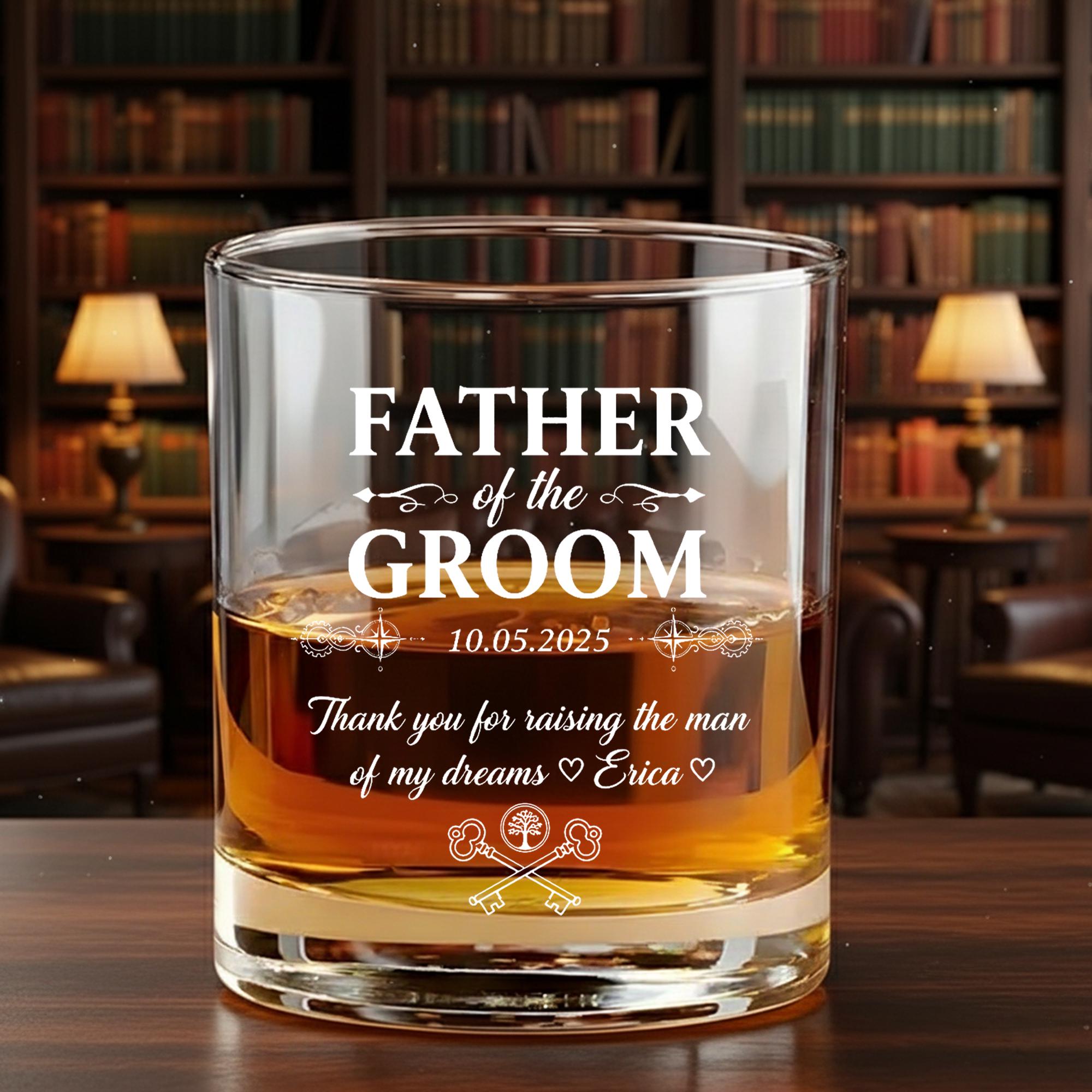 Father of the Groom Whiskey Glass - Custom Wedding Date image 6