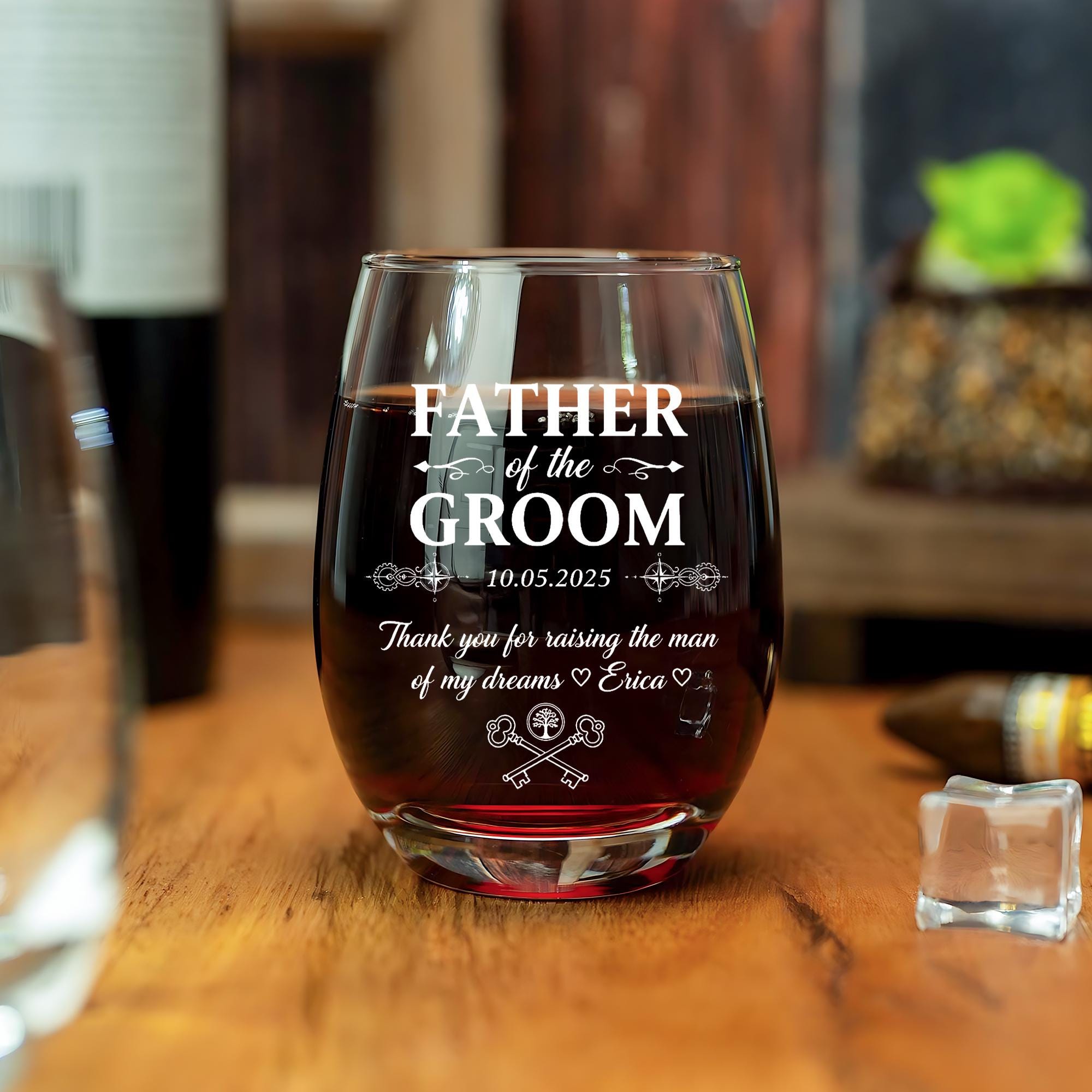 Father of the Groom Whiskey Glass - Custom Wedding Date image 7