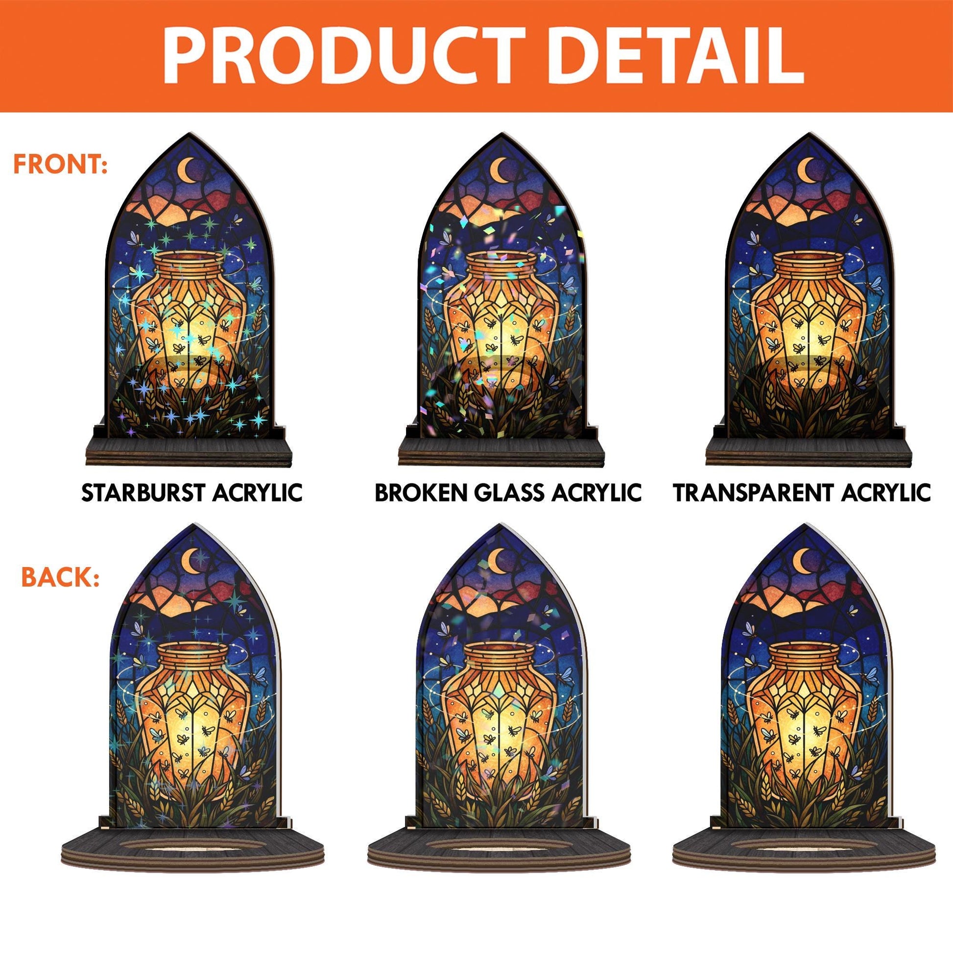 Wooden Candle Holder Rustic Arch Lantern Stand – Arched Glass Panel Firefly Jar Decor image 7