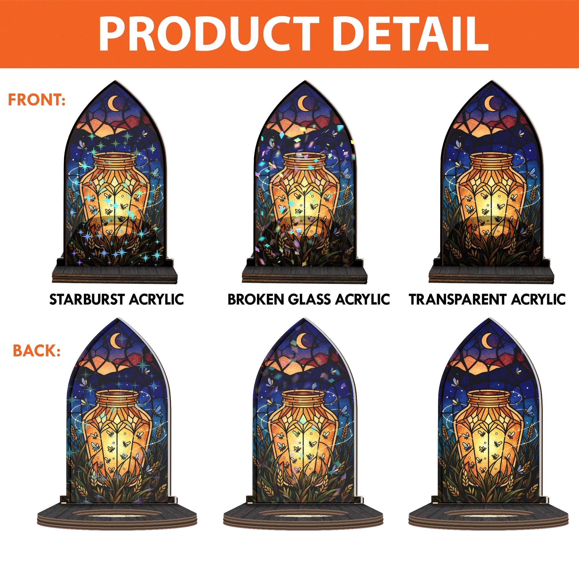 Wooden Candle Holder Rustic Arch Lantern Stand – Arched Glass Panel Firefly Jar Decor image 7