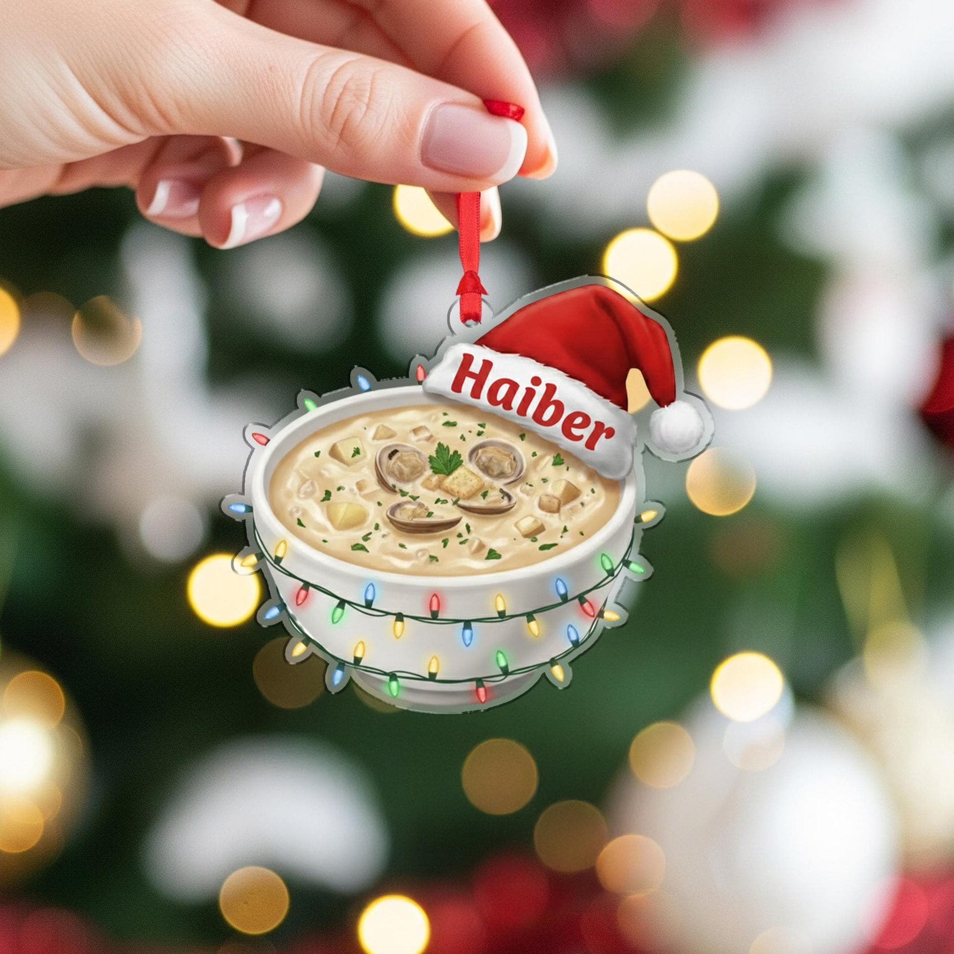 Personalized Clam Chowder Ornament - Chef Gift, Soup Lover Christmas Keepsake