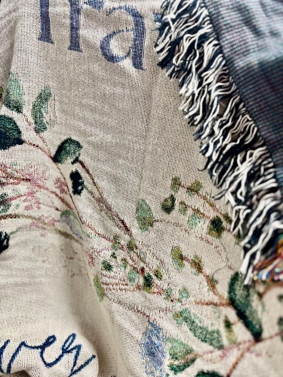 Woven Blanket with Deer Species: Moose, Elk, Whitetail, Rustic Wildlife Design