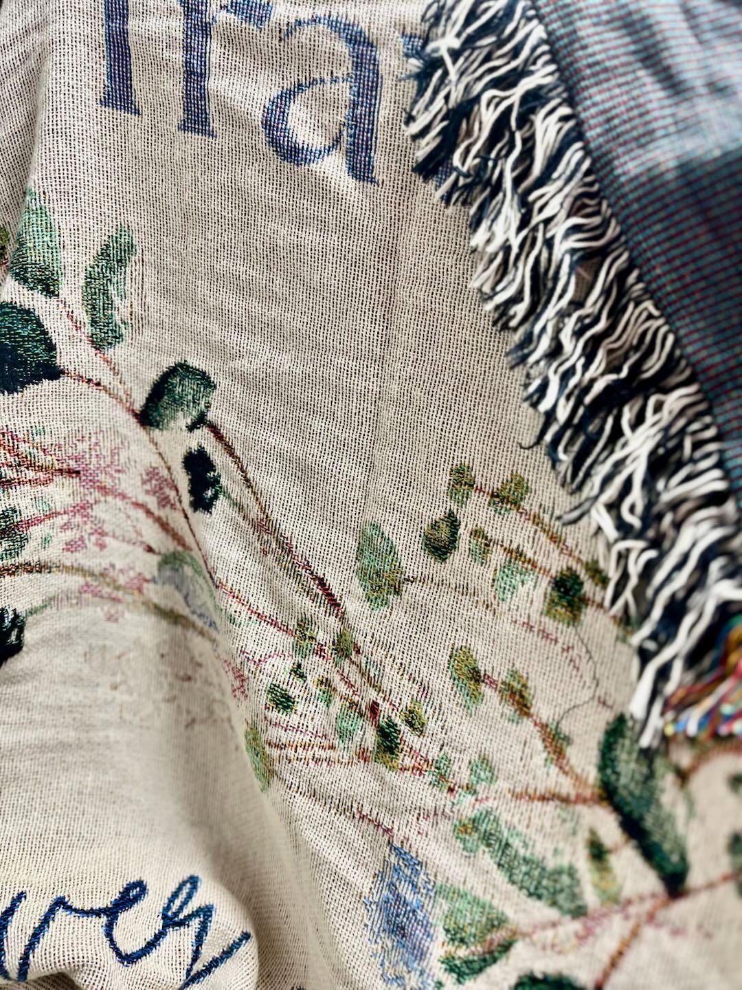 Custom Coastal Family Christmas Tree Woven Blanket: Ocean-Inspired Holiday Beach House Decor