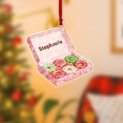 Personalized Donut Box Hologram Ornament – Acrylic Sweet Treat Charm