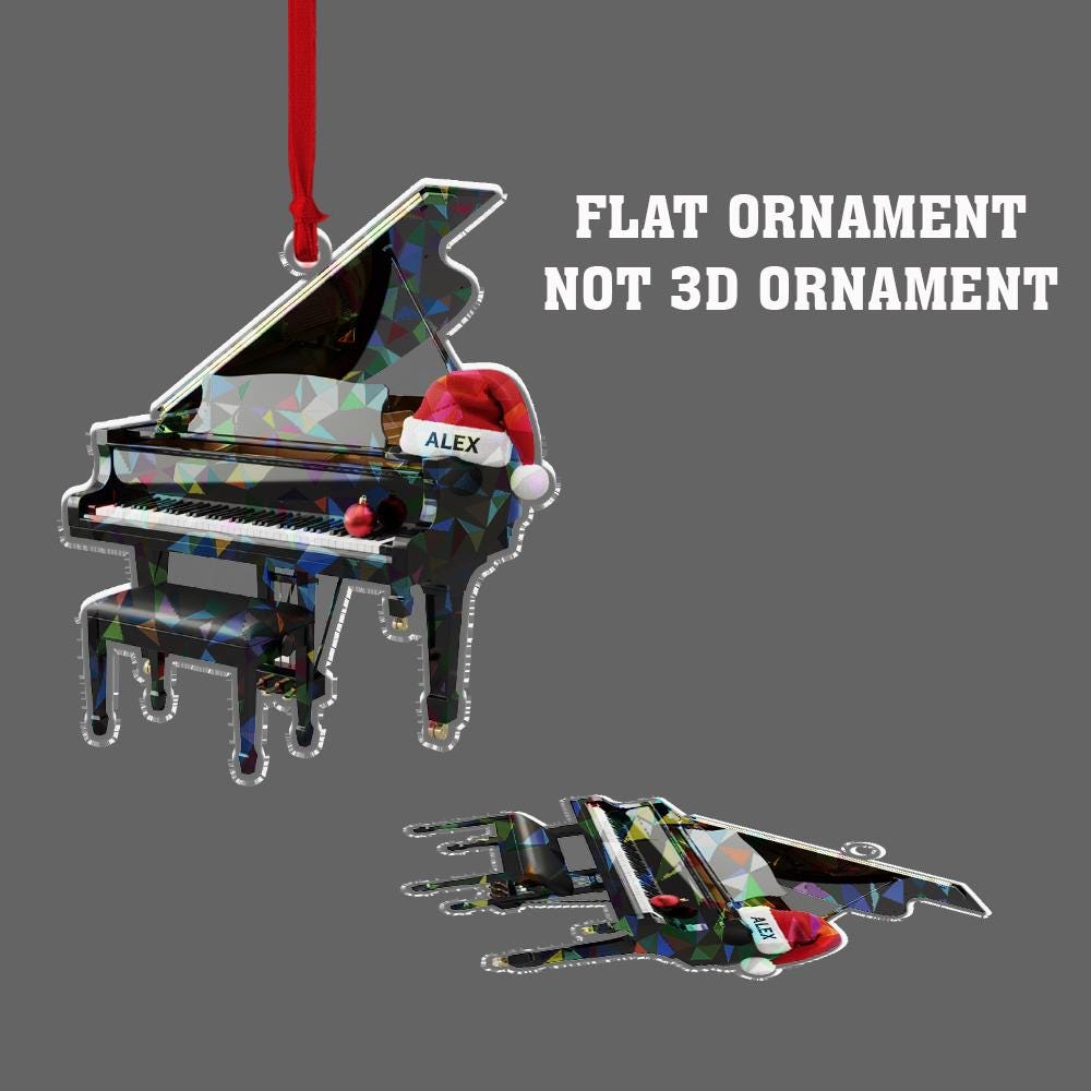 Personalized Piano Hologram Ornament – Acrylic Grand Piano Charm