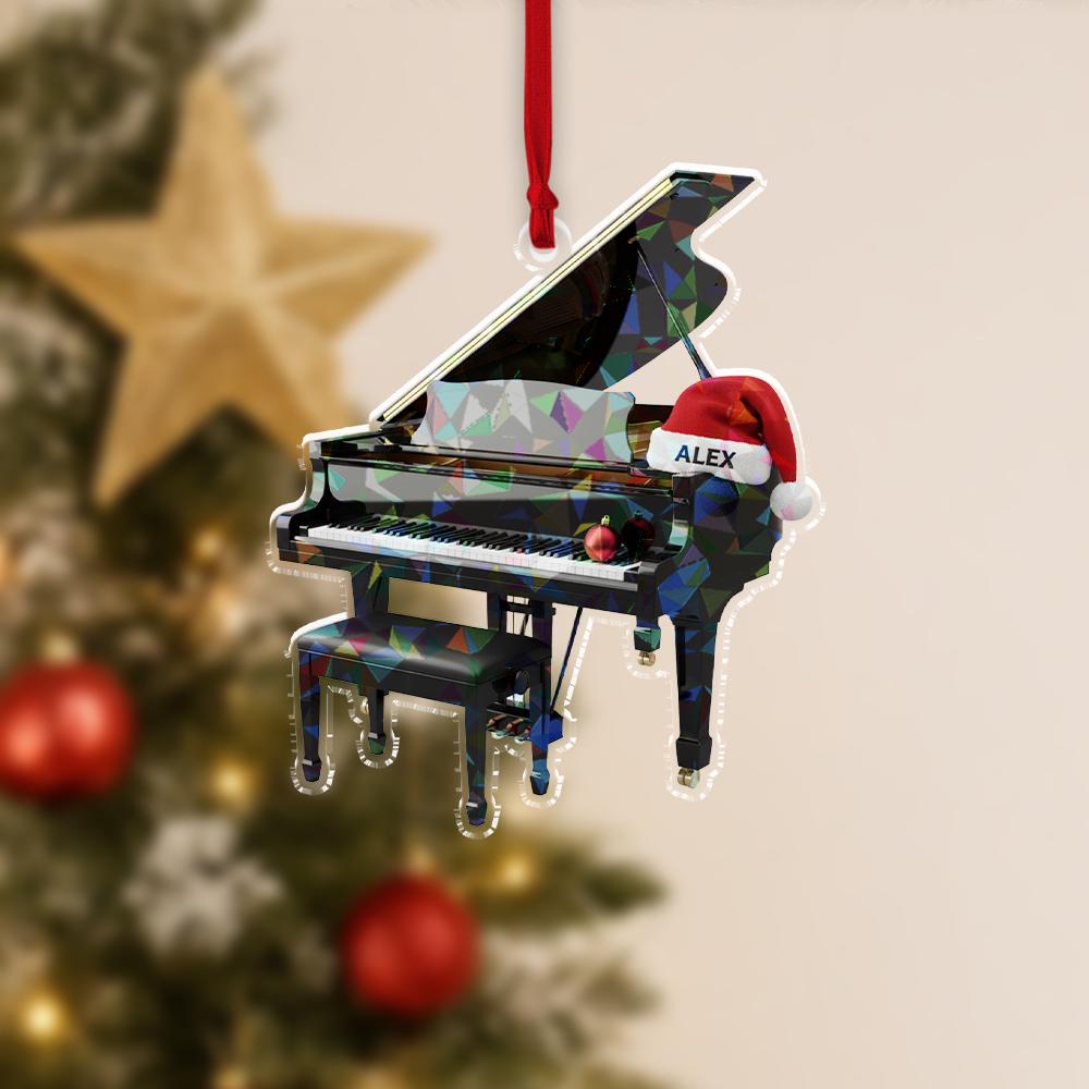 Personalized Piano Hologram Ornament – Acrylic Grand Piano Charm