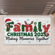 Family Christmas 2025 Doormat – Indoor Outdoor Holiday Entrance Mat