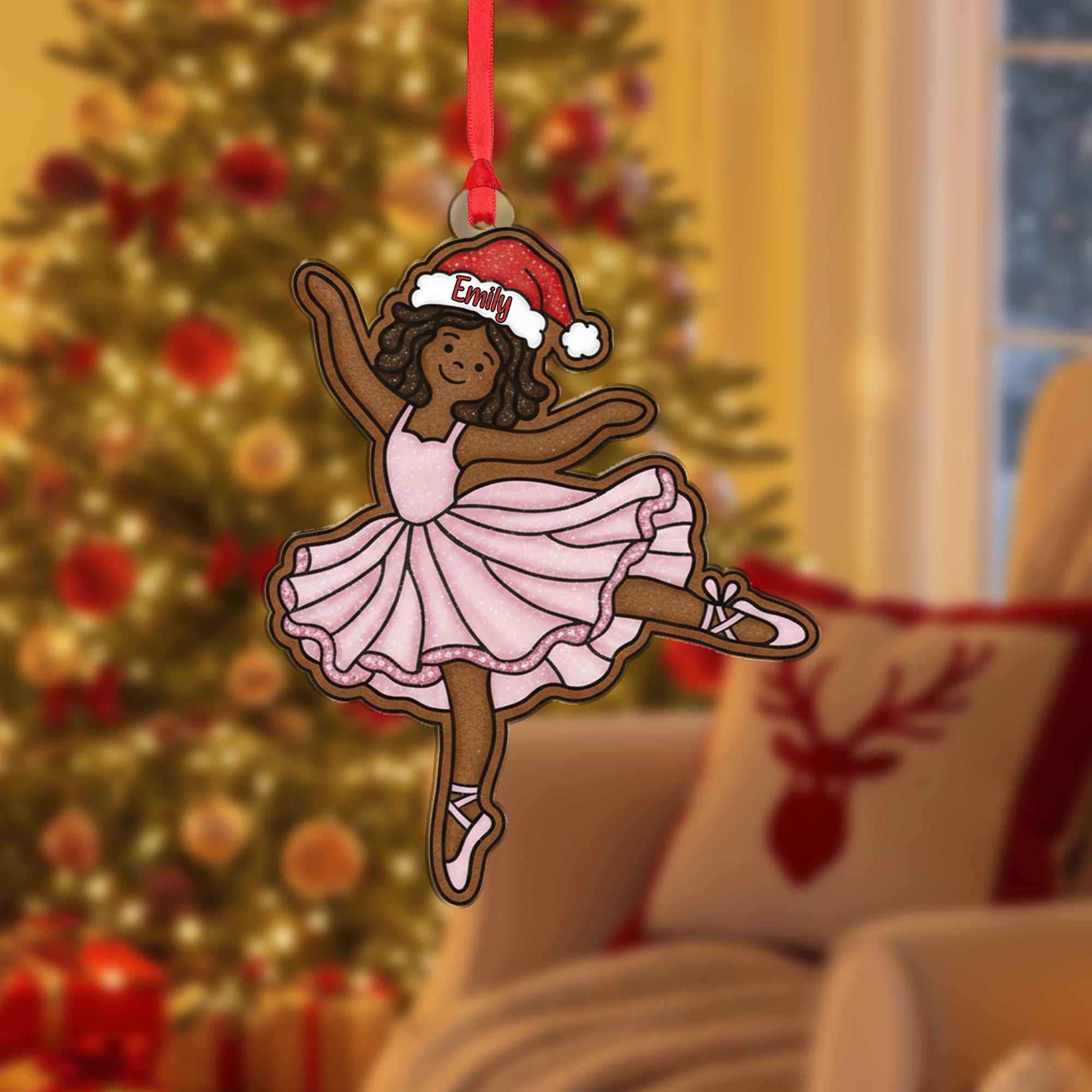 Personalized Gingerbread Ballerina Ornament – Christmas Tree Keepsake