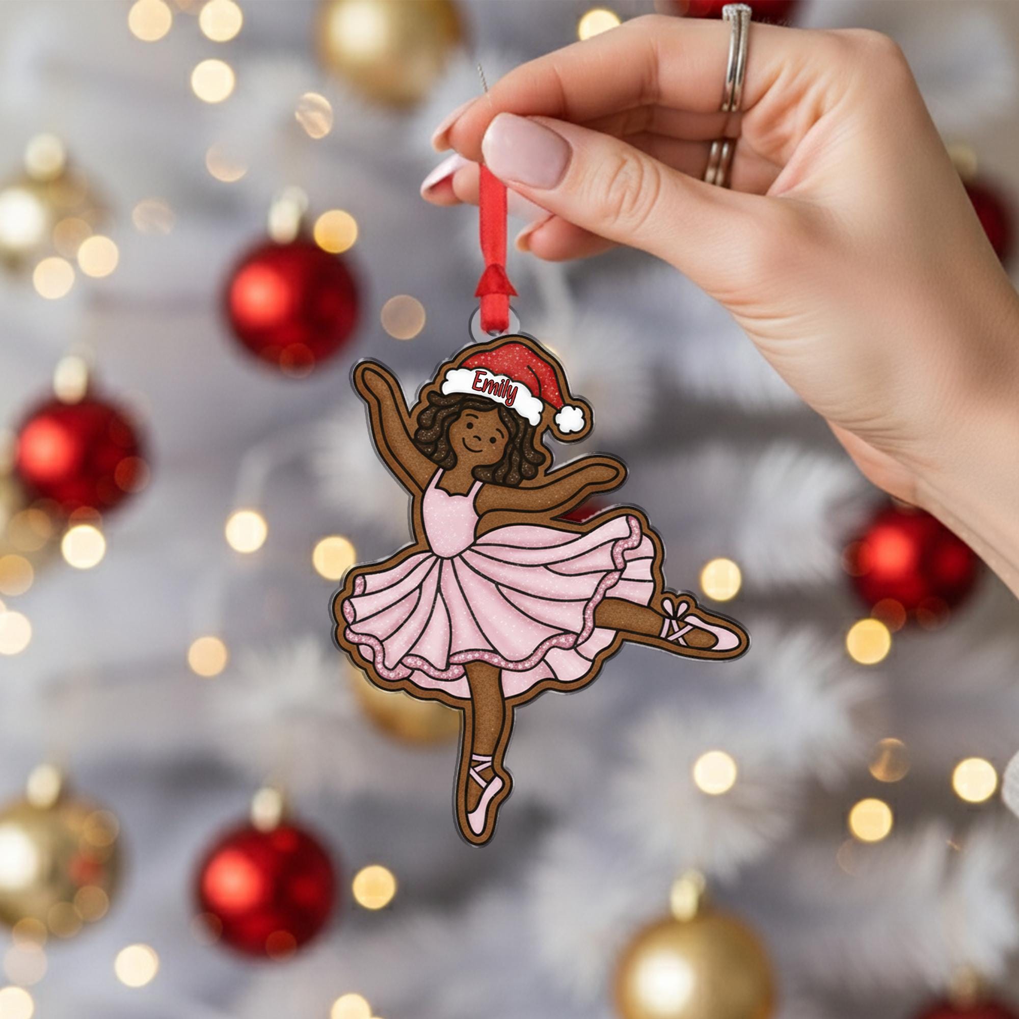 Personalized Gingerbread Ballerina Ornament – Christmas Tree Keepsake