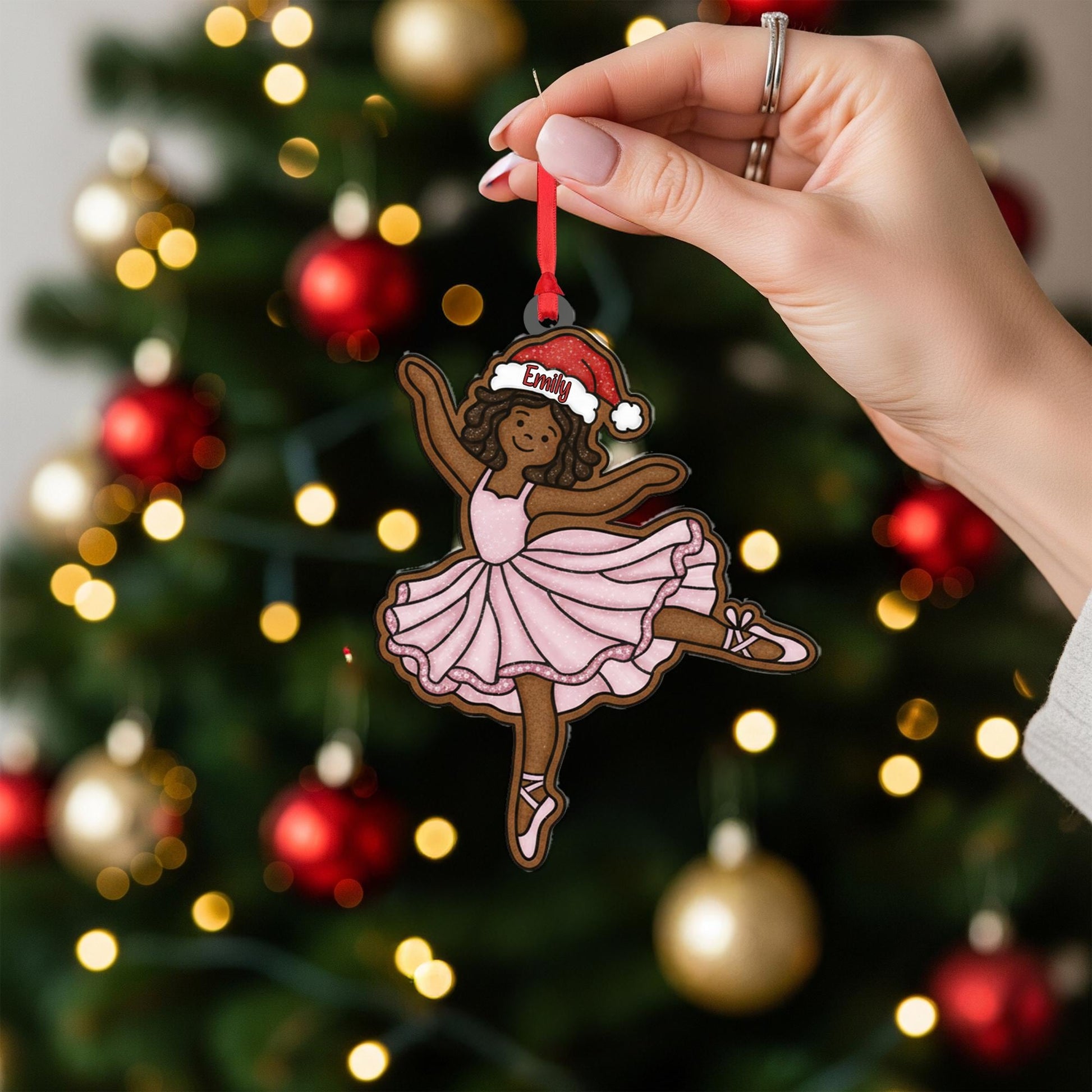 Personalized Gingerbread Ballerina Ornament – Christmas Tree Keepsake