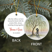 Ceramic Ornament: 9th Anniversary Willow Tree Keepsake – Couple Silhouette Decoration