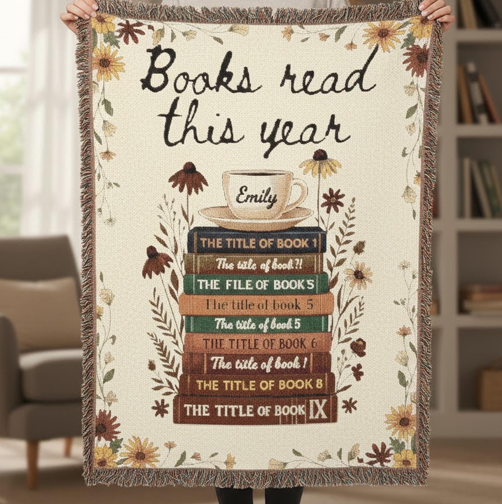 Personalized Book Titles: Books Read This Year- Weave Woven Blanket