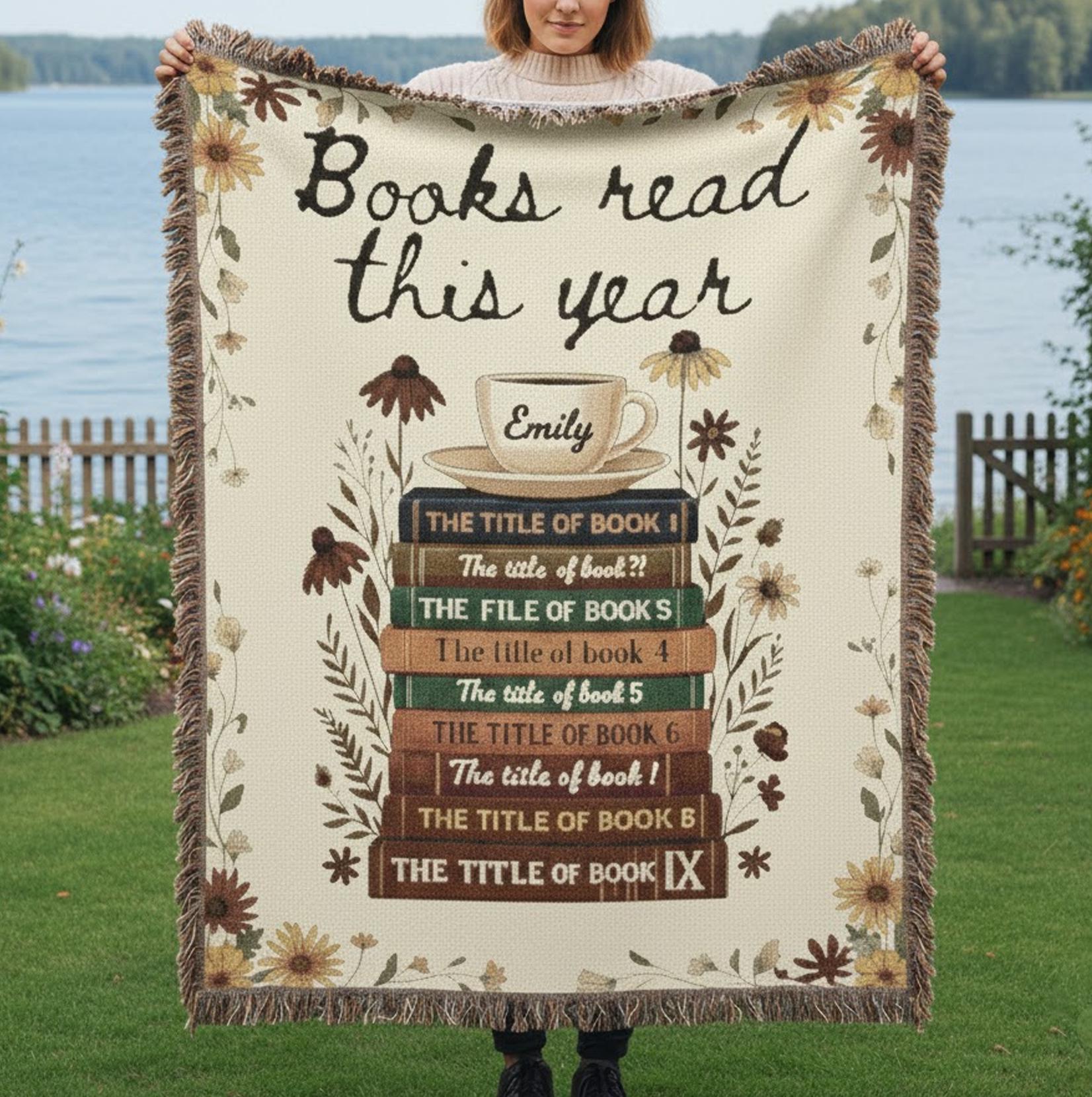 Personalized Book Titles: Books Read This Year- Weave Woven Blanket