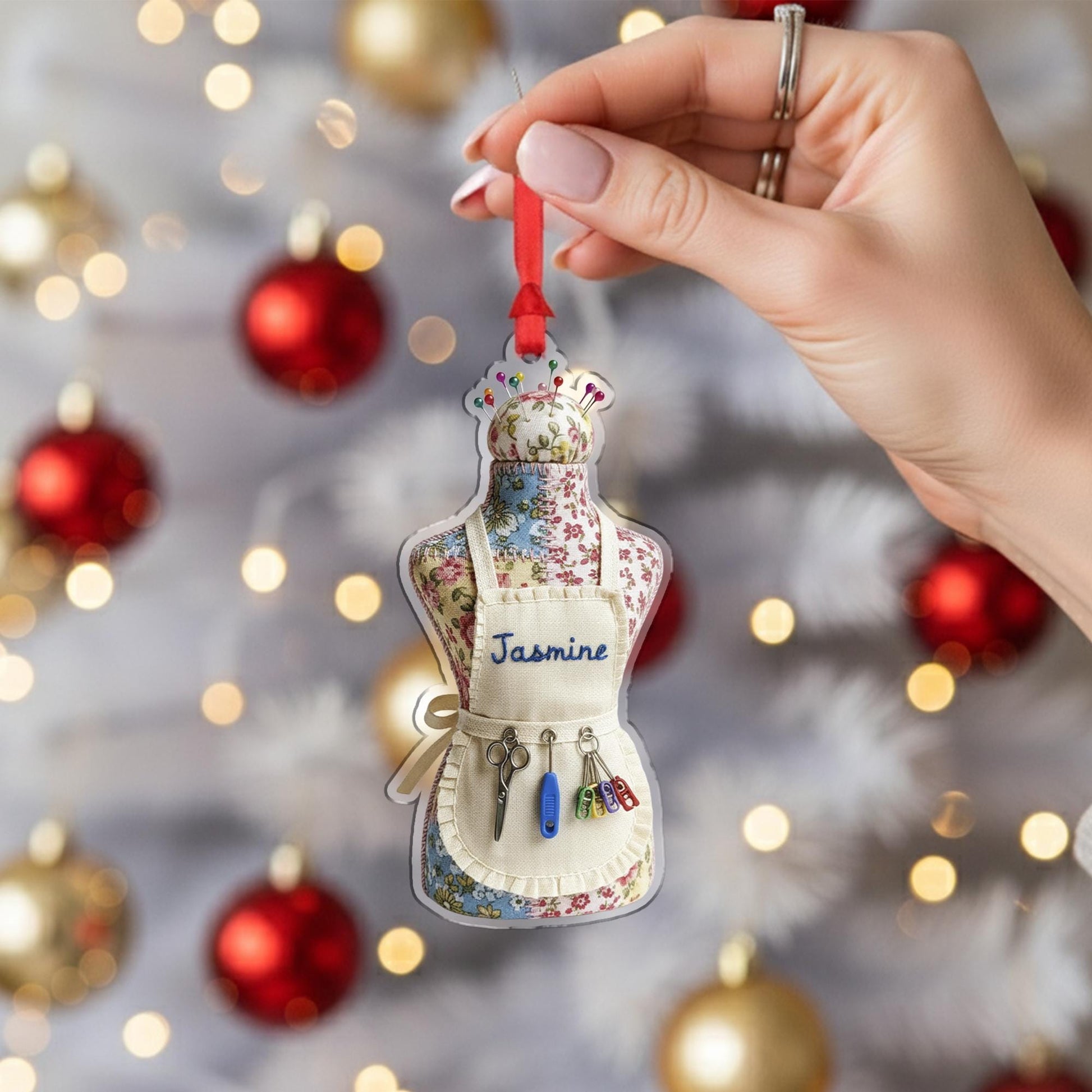 Personalized Sewing Ornament – Custom Dress Form Christmas Gift for Seamstress or Quilter