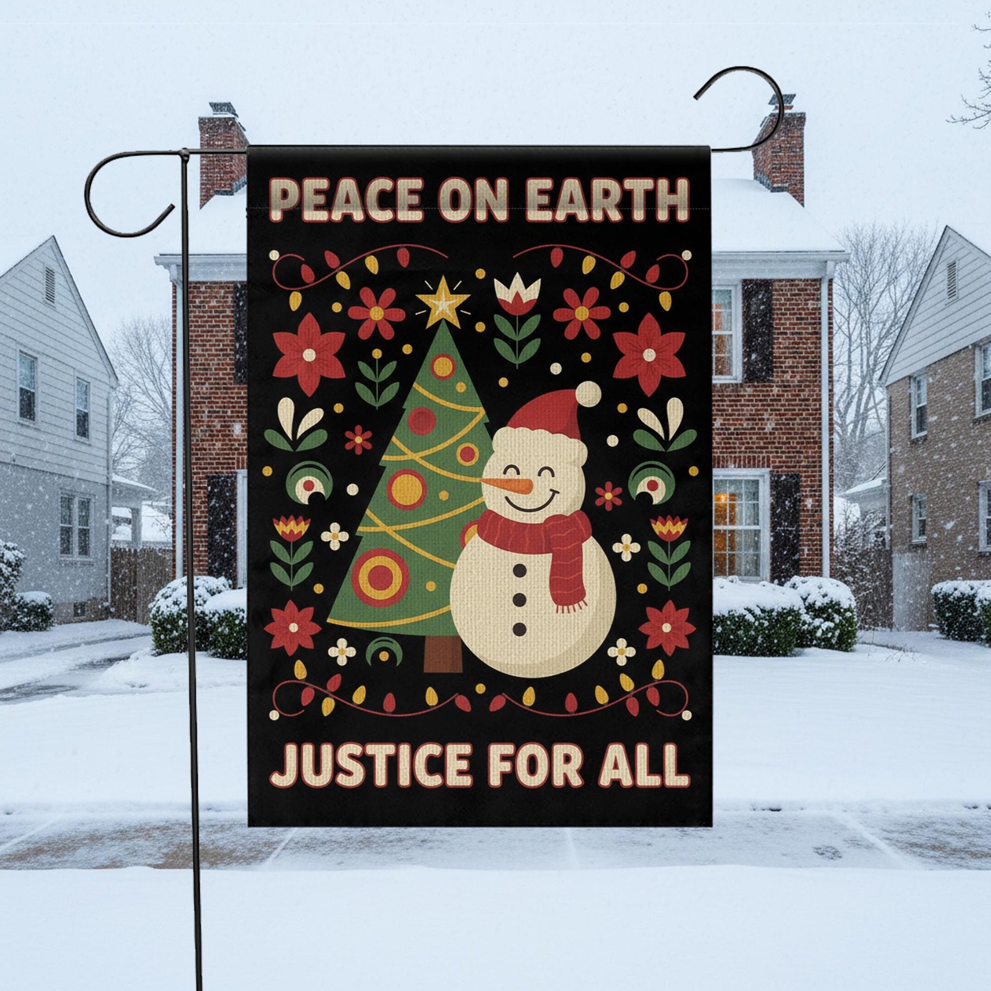 Peace on Earth Justice Flag: Human Rights Holiday Decor image 4