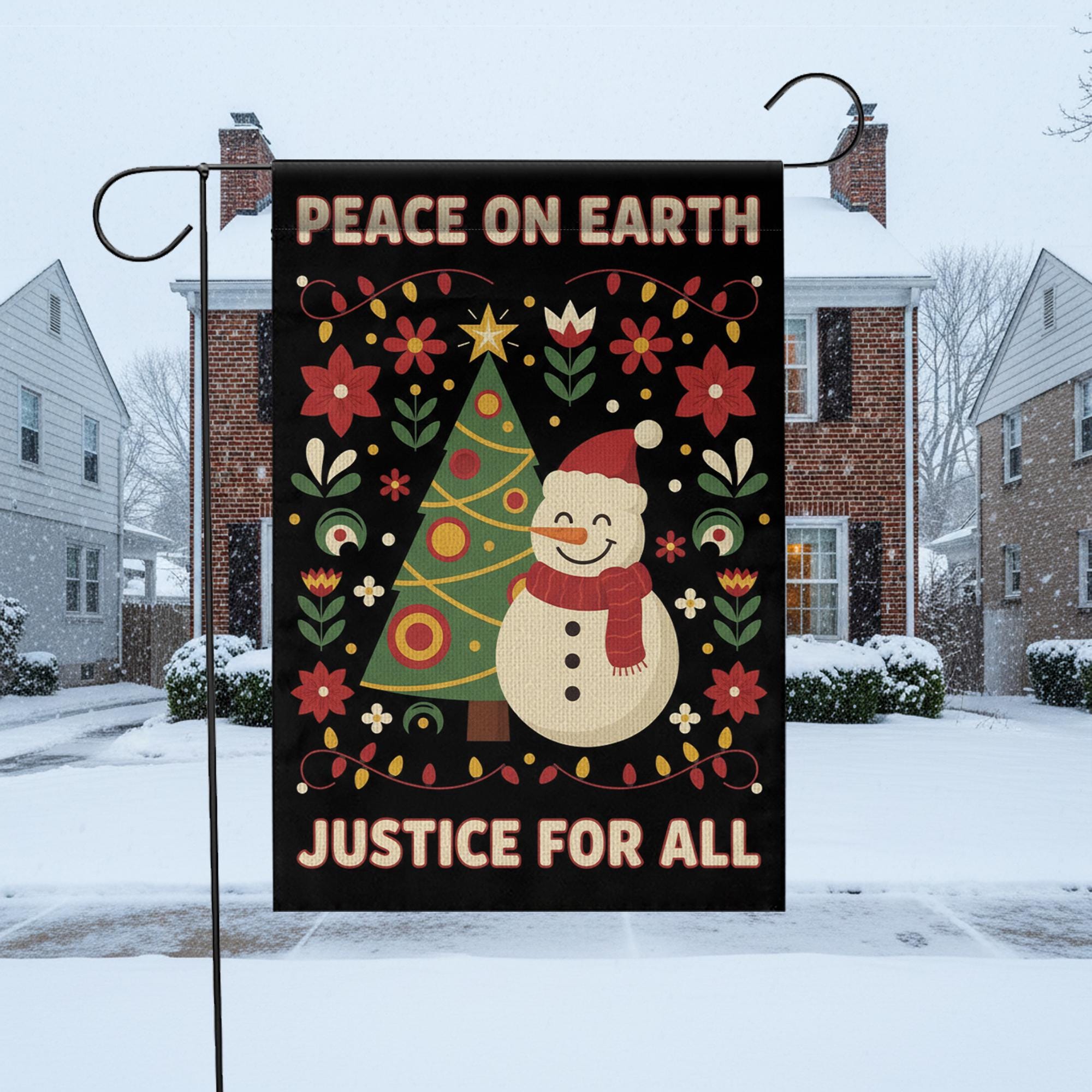 Peace on Earth Justice Flag: Human Rights Holiday Decor image 4