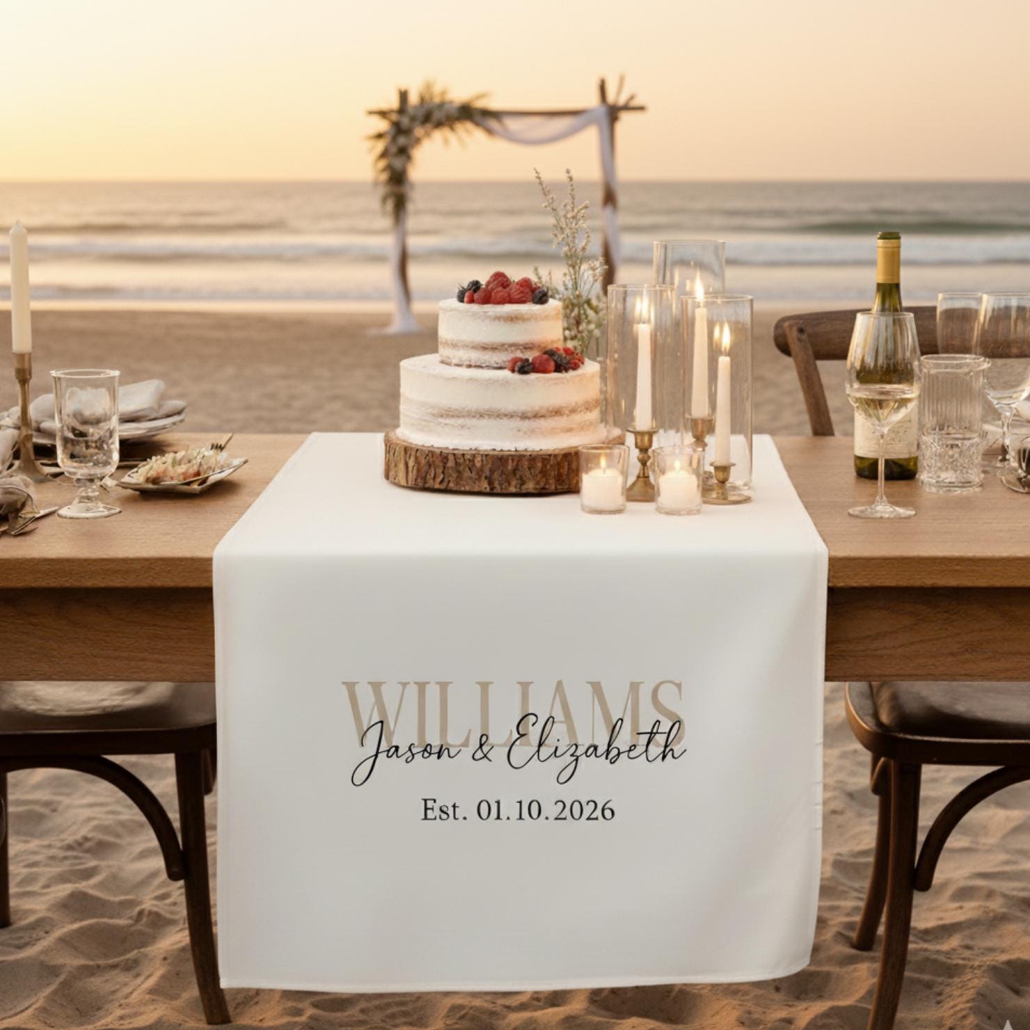 Custom Wedding Table Sign: Personalized Last Name Decor image 4