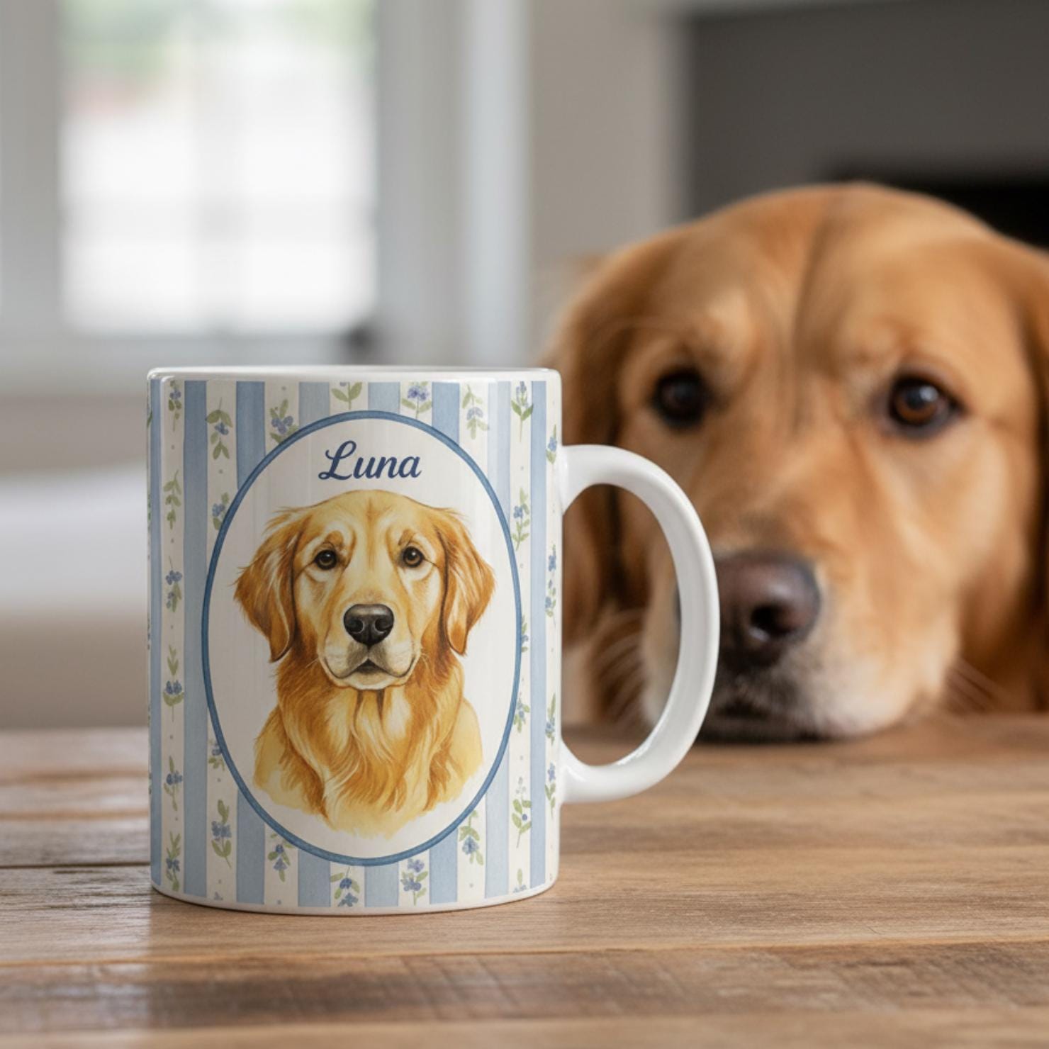 Custom Pet Portrait Mug: Personalized Dog or Cat Cup | Animal Illustration Drinkware image 3