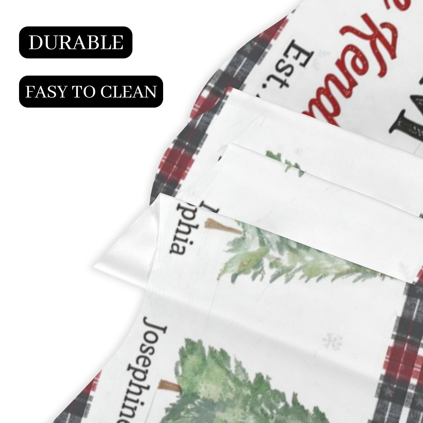 Custom Winter Farm Fresh Family Fireplace Mantel Scarf: Holiday Hearth Decoration image 4