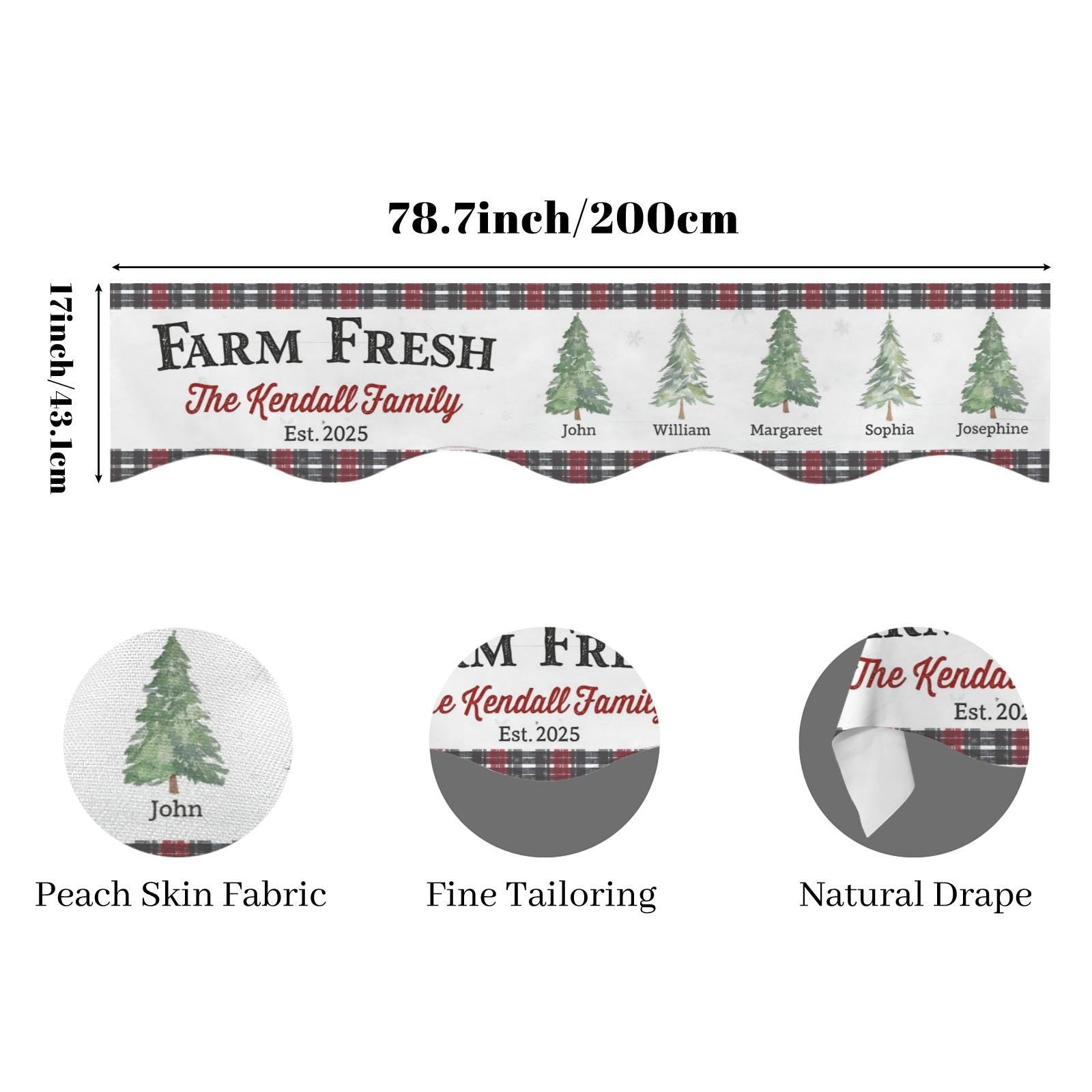 Custom Winter Farm Fresh Family Fireplace Mantel Scarf: Holiday Hearth Decoration image 2