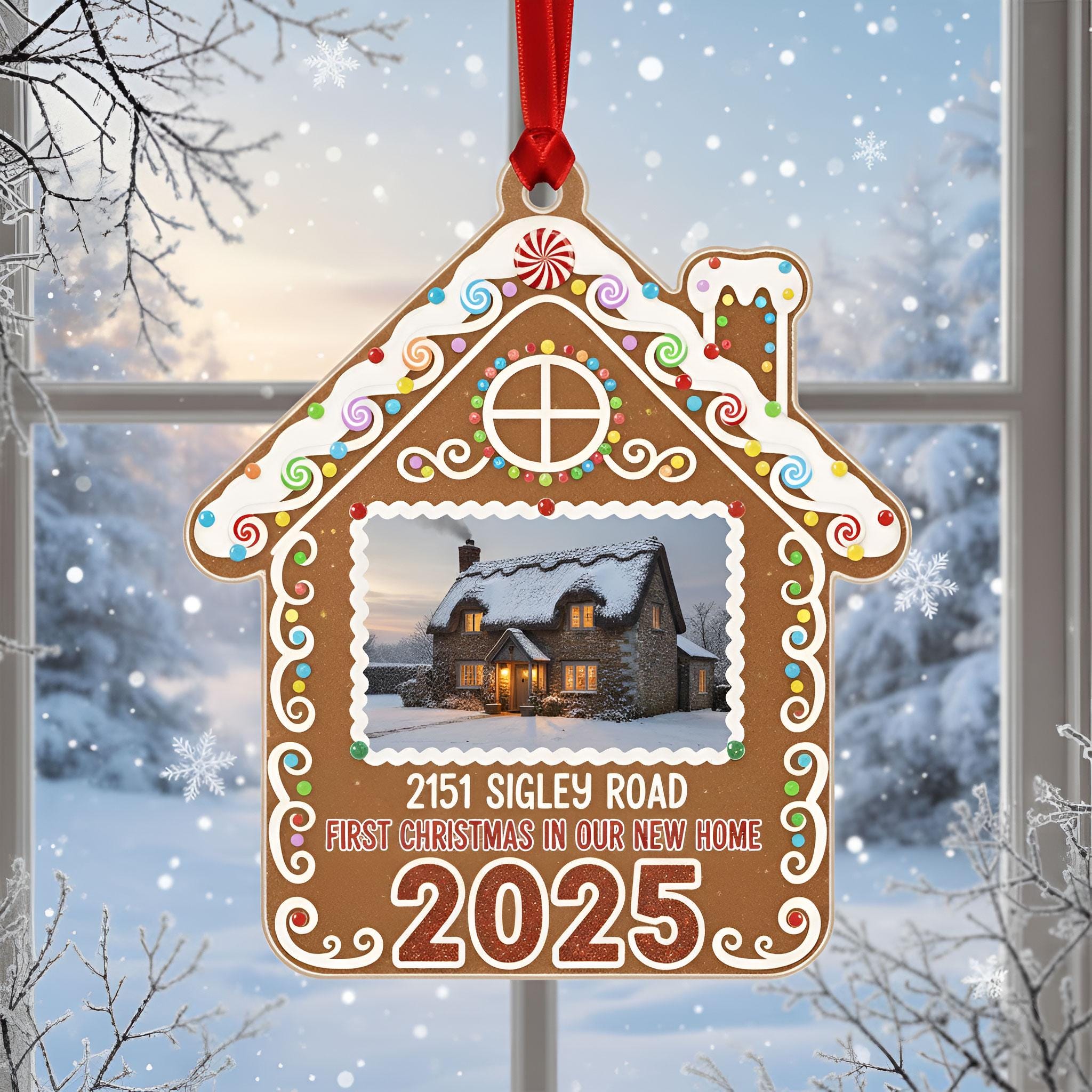 Custom Photo First Christmas In Our New Home Gingerbread Ornament: Personalized Holiday Keepsake image 3