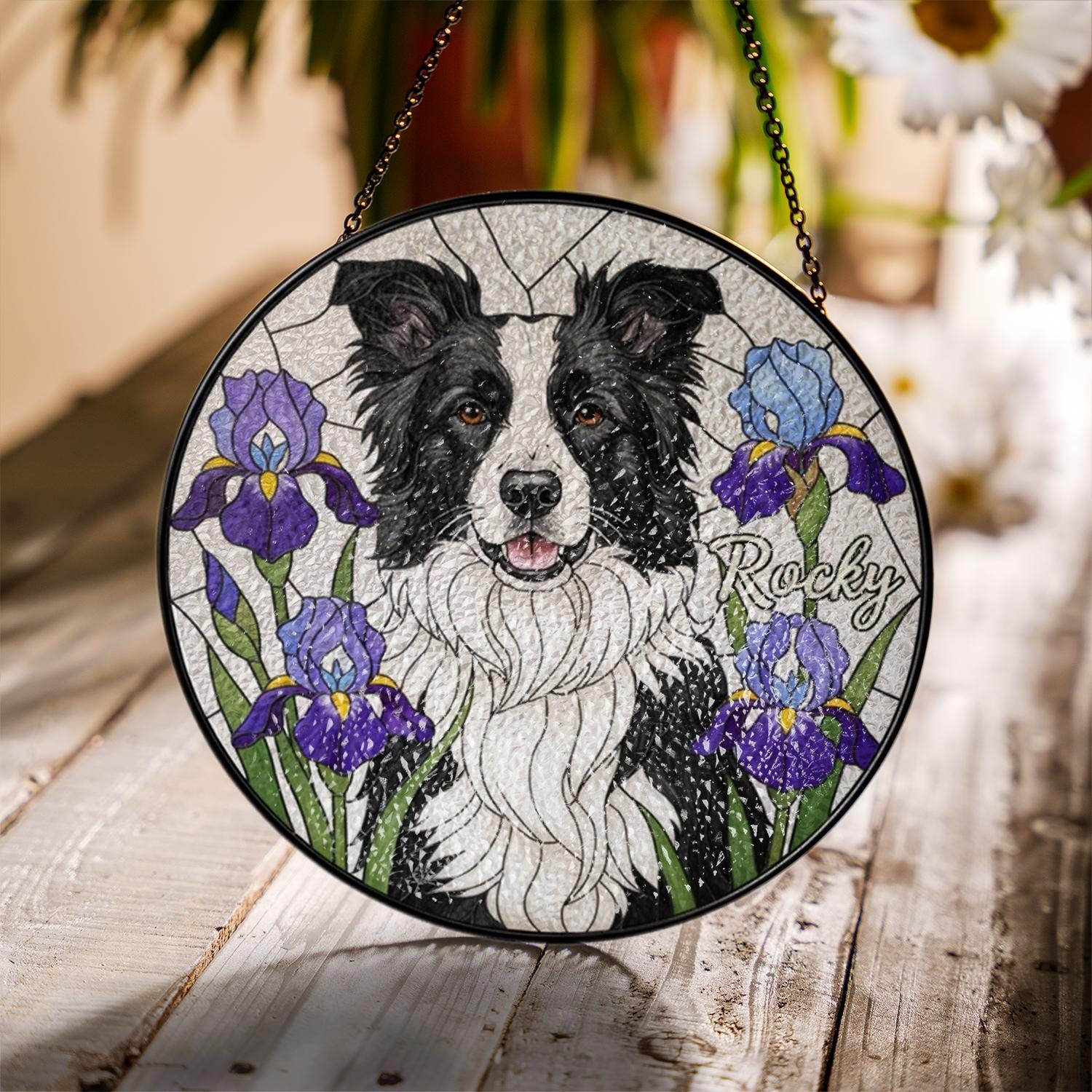 Personalized Dog Glass Suncatcher - Custom Pet Memorial Gift image 2