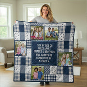 Custom Photo Sisters & Brothers Quilt Blanket: Gift for Siblings image 1