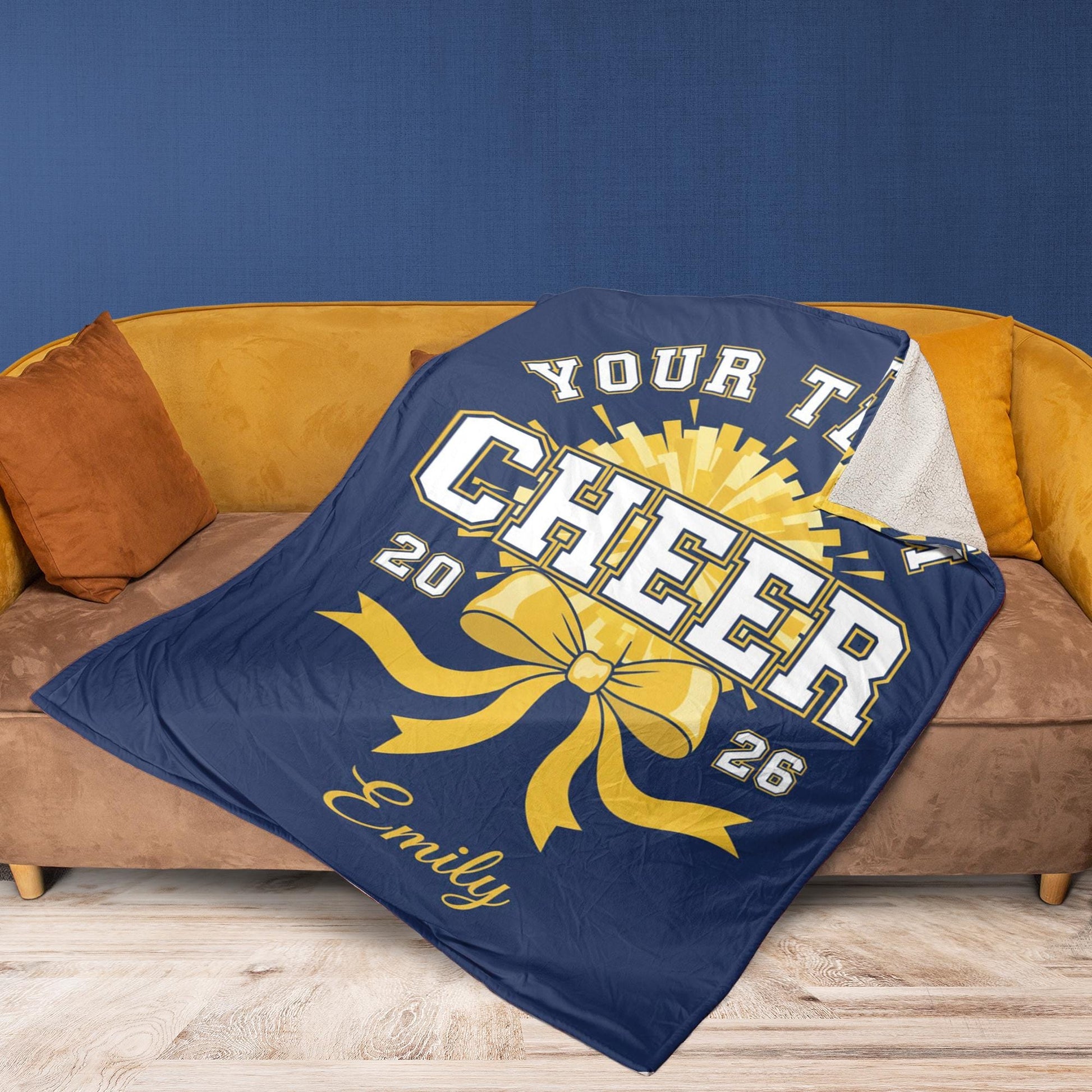 Custom Cheer Team Blanket: Personalized Name Cheerleader Throw image 2