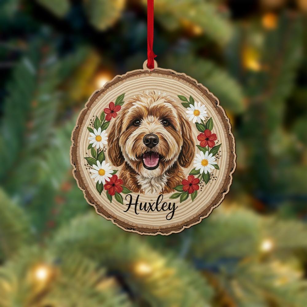 Personalized Dog Christmas Ornament - Custom Pet Portrait Ornament Keepsake image 2