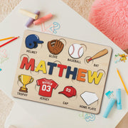 Personalized Baseball Name Puzzle - Custom Sports Theme Gift for Boy Kid image 1