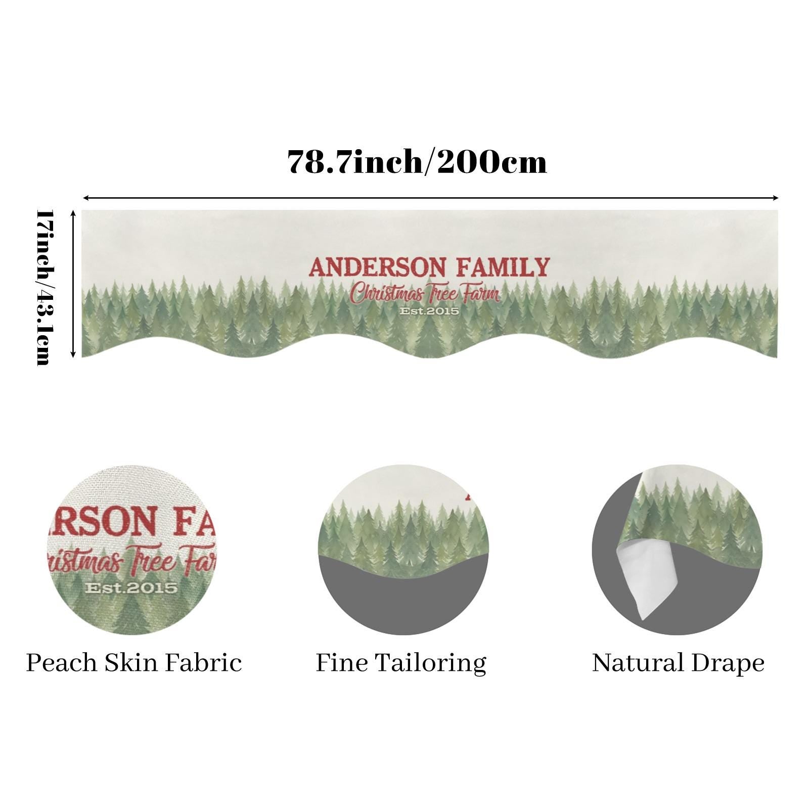 Custom Christmas Tree Farm Fresh Family Fireplace Mantel Scarf: Personalized Holiday Hearth Decor image 7