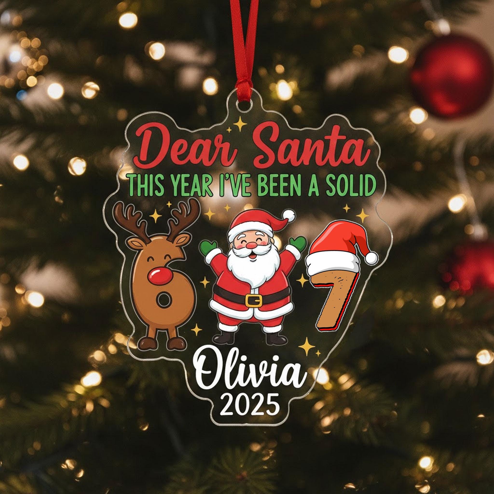 6-7 Meme Ornament: Personalized Gen Alpha & Gen Z Holiday Tree Decor image 1