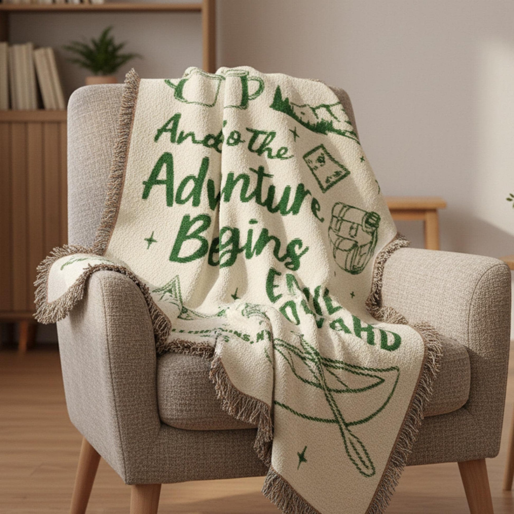 Nature Adventure Couple: Custom Weave Woven Blanket