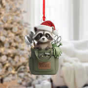 Personalized Garden Raccoon Ornament – Hanging Christmas Decoration