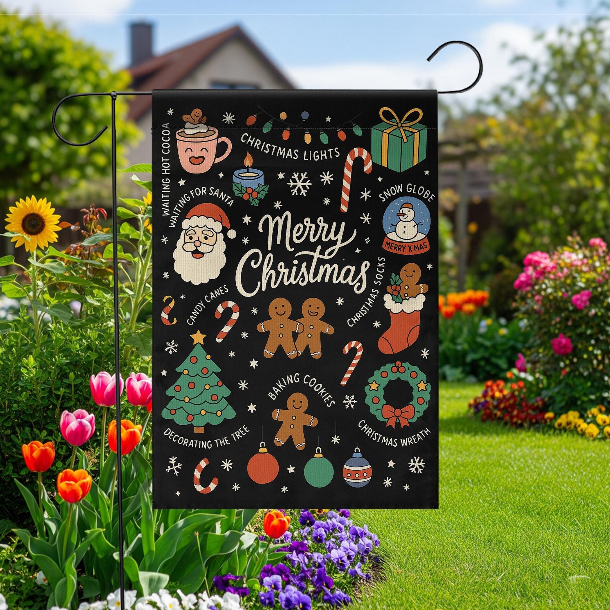 Christmas Garden Flag Merry Christmas Outdoor Holiday Yard Decoration