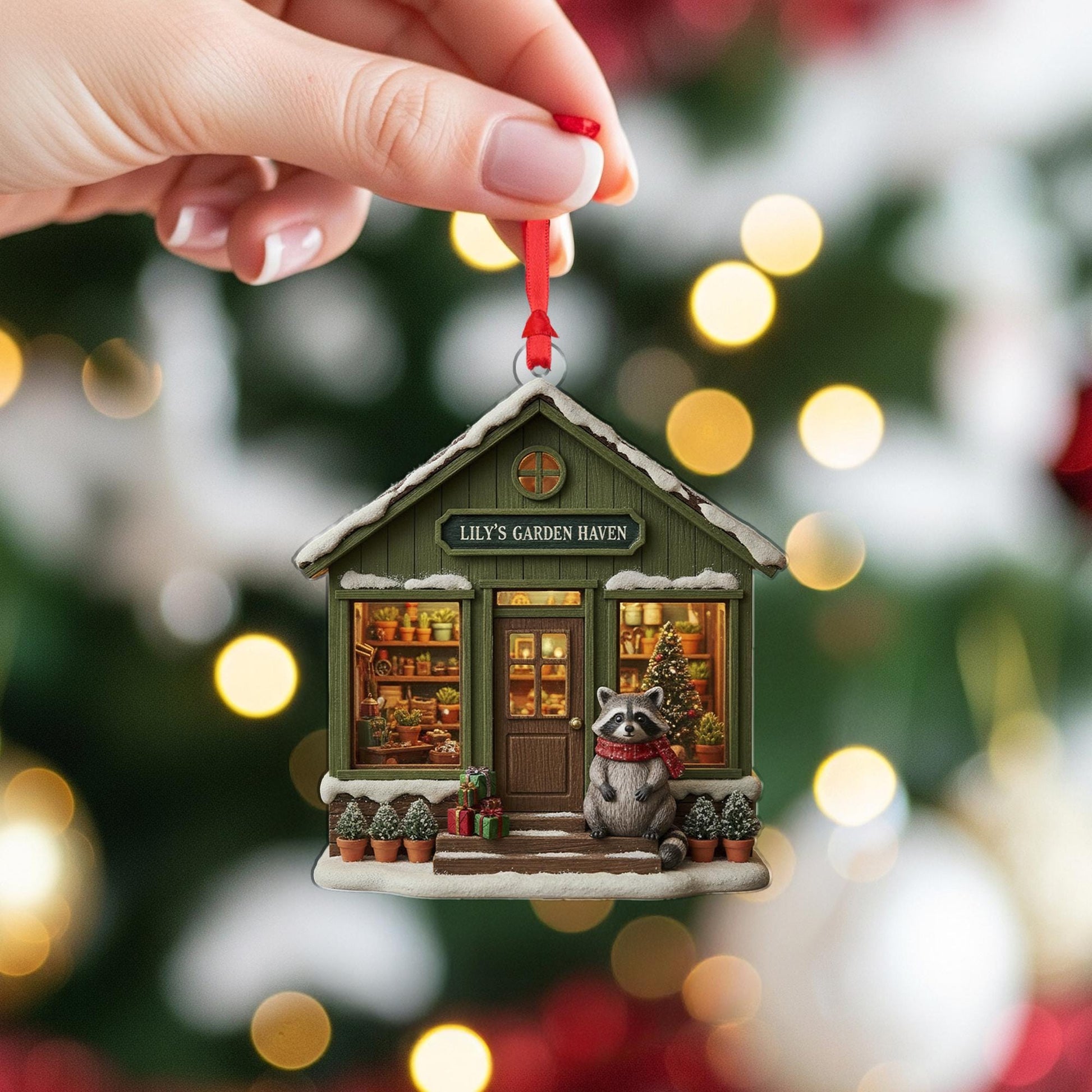 Personalized Garden Shop Ornament – Hanging Christmas Decoration
