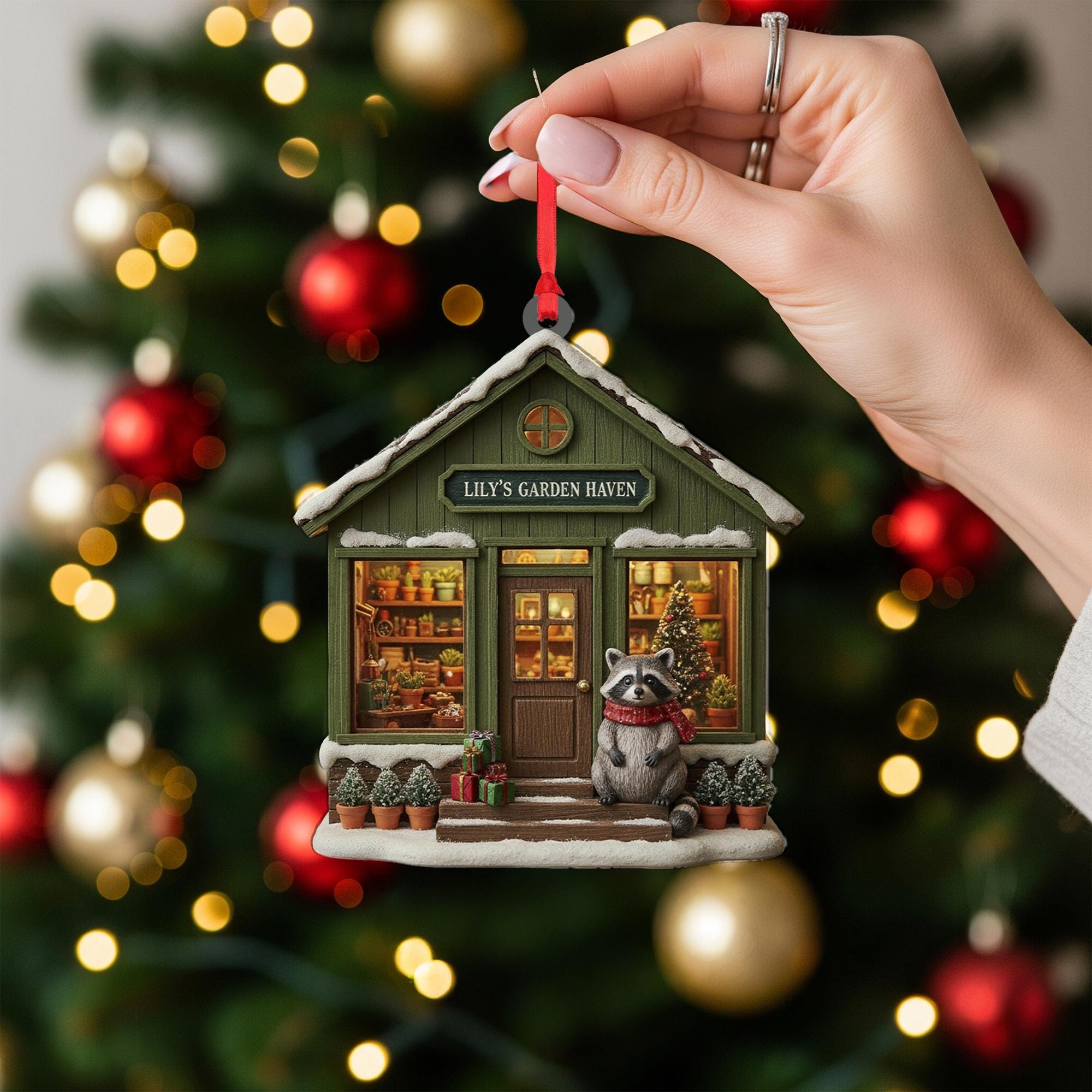 Personalized Garden Shop Ornament – Hanging Christmas Decoration