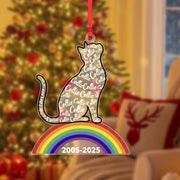 Personalized Cat Memorial Ornament – Acrylic Rainbow Bridge Decoration with Pet Name Design