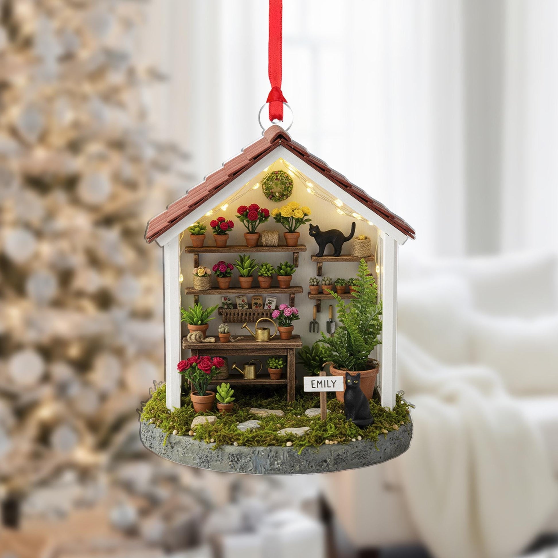 Miniature House Garden Ornament – Hanging Indoor Terrarium Decor