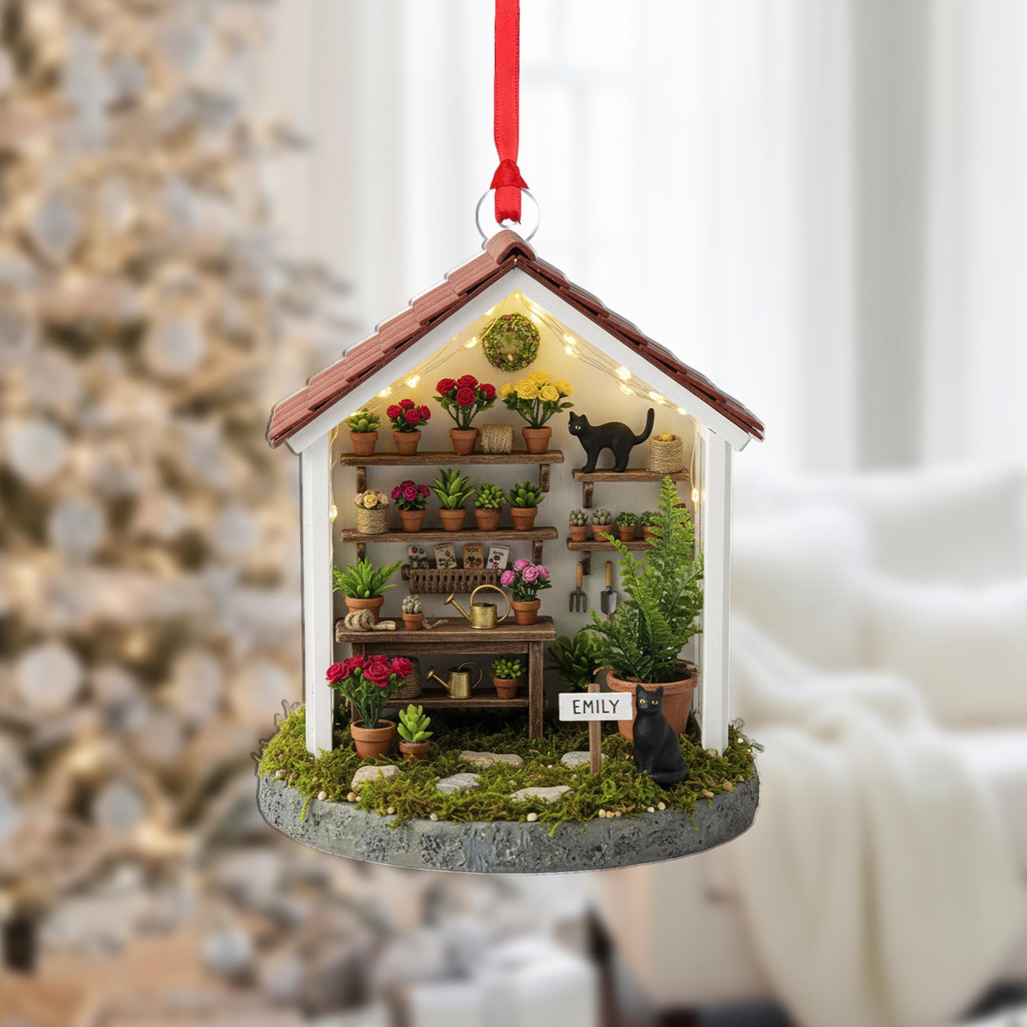 Miniature House Garden Ornament – Hanging Indoor Terrarium Decor