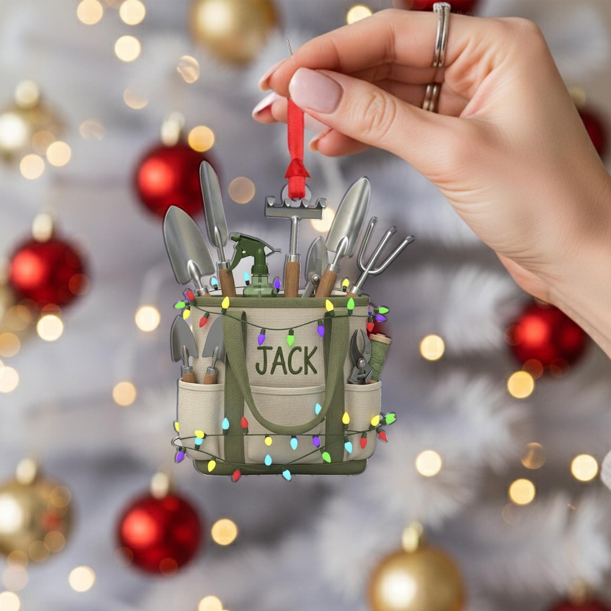 Gardening Tool Bag Ornament – Personalized Garden Gift